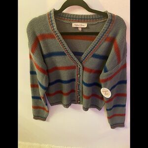 Harlow & Rose  button Down striped cardigan M